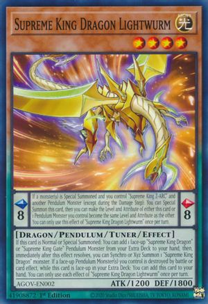 Supreme King Dragon Lightwurm (AGOV-EN002) - Age of Overlord 1st Edition Age of Overlord Yugioh Single  Squirtle Squad Card Shop.