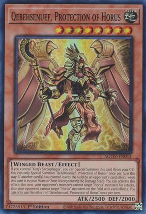 Qebehsenuef, Protection of Horus (AGOV-EN014) - Age of Overlord 1st Edition Age of Overlord Yugioh Single  Squirtle Squad Card Shop.