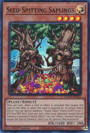 Seed-Spitting Saplings (AGOV-EN022) - Age of Overlord 1st Edition Age of Overlord Yugioh Single  Squirtle Squad Card Shop.
