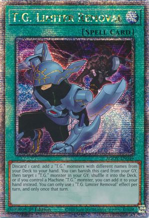 T.G. Limiter Removal (Quarter Century Secret Rare) (AGOV-EN049) - Age of Overlord 1st Edition Age of Overlord Yugioh Single  Squirtle Squad Card Shop.