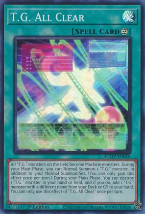 T.G. All Clear (AGOV-EN050) - Age of Overlord 1st Edition Age of Overlord Yugioh Single  Squirtle Squad Card Shop.