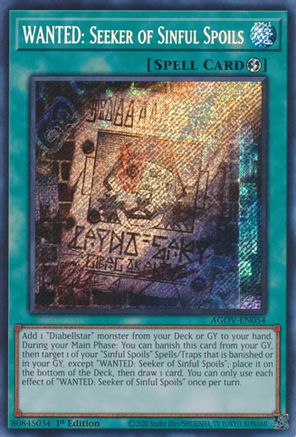 WANTED: Seeker of Sinful Spoils (AGOV-EN054) - Age of Overlord 1st Edition Age of Overlord Yugioh Single  Squirtle Squad Card Shop.