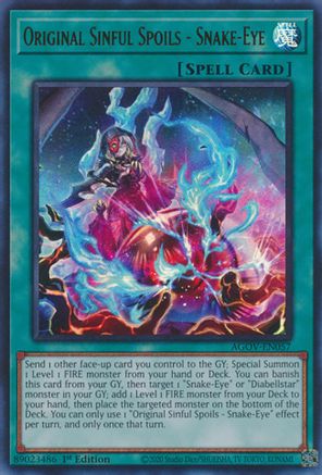 Original Sinful Spoils - Snake-Eye (AGOV-EN057) - Age of Overlord 1st Edition Age of Overlord Yugioh Single  Squirtle Squad Card Shop.