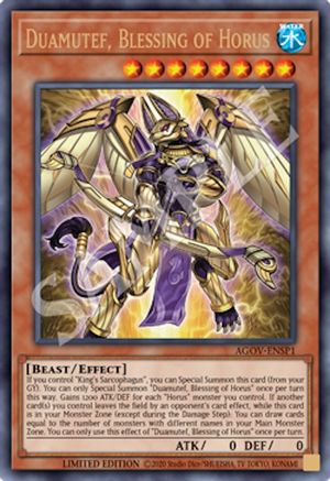 Duamutef, Blessing of Horus (AGOV-ENSP1) (AGOV-ENSP1) - Age of Overlord Limited Age of Overlord Yugioh Single  Squirtle Squad Card Shop.