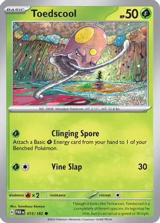 Toedscool 015/182  - Reverse Holofoil SV04 Paradox Rift - Common