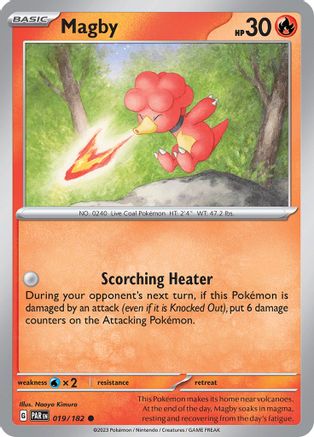 Magby 019/182  SV04 Paradox Rift - Common SV04: Paradox Rift Pokemon Single  Squirtle Squad Card Shop.