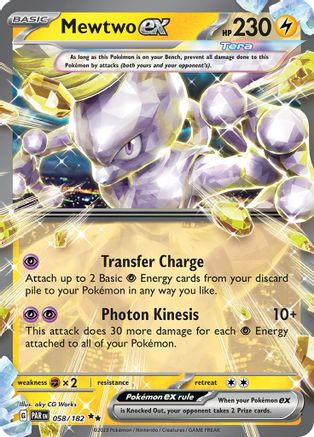 Pokémon TCG – Mewtwo ex 058/182 – Paradox Rift – Double Rare