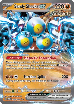 Sandy Shocks ex 108/182  - Holofoil SV04 Paradox Rift - Double Rare SV04: Paradox Rift Pokemon Single  Squirtle Squad Card Shop.