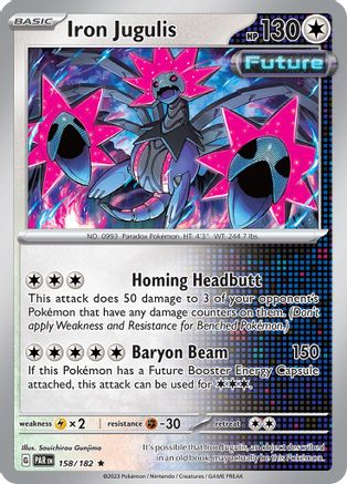 Iron Jugulis 158/182  - Holofoil SV04 Paradox Rift - Rare SV04: Paradox Rift Pokemon Single  Squirtle Squad Card Shop.