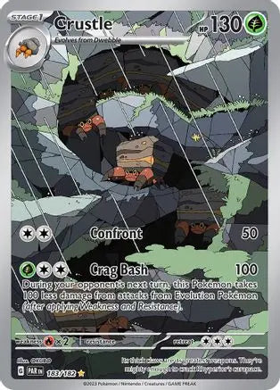 Crustle 183/182  - Holofoil SV04 Paradox Rift - Illustration Rare SV04: Paradox Rift Pokemon Single  Squirtle Squad Card Shop.