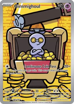Gimmighoul 198/182  - Holofoil SV04 Paradox Rift - Illustration Rare SV04: Paradox Rift Pokemon Single  Squirtle Squad Card Shop.