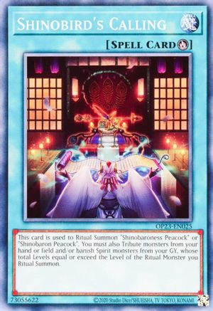 Shinobird's Calling (OP23-EN025) - OTS Tournament Pack 23 Unlimited OTS Tournament Pack 23 Yugioh Single  Squirtle Squad Card Shop.
