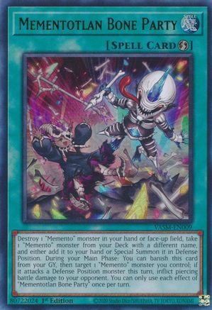 Mementotlan Bone Party (VASM-EN009) - Valiant Smashers 1st Edition Valiant Smashers Yugioh Single  Squirtle Squad Card Shop.