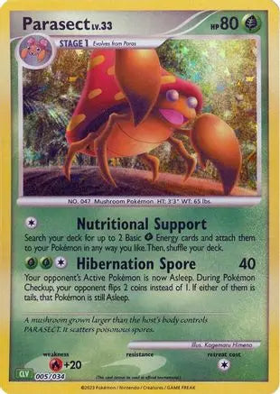 Parasect 005  - Holofoil Trading Card Game Classic - Classic Collection Trading Card Game Classic Pokemon Single  Squirtle Squad Card Shop.