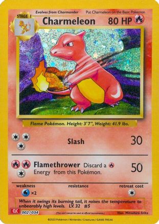 Charmeleon 002  - Holofoil Trading Card Game Classic - Classic Collection Trading Card Game Classic Pokemon Single  Squirtle Squad Card Shop.