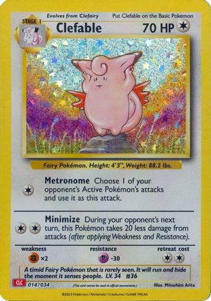 Clefable 014 - Holofoil Trading Card Game Classic - Classic Collection