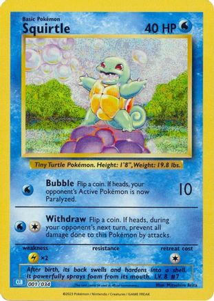 Squirtle 001  - Holofoil Trading Card Game Classic - Classic Collection Trading Card Game Classic Pokemon Single  Squirtle Squad Card Shop.