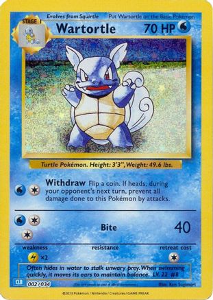 Wartortle 002  - Holofoil Trading Card Game Classic - Classic Collection Trading Card Game Classic Pokemon Single  Squirtle Squad Card Shop.