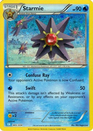 Starmie 005  - Holofoil Trading Card Game Classic - Classic Collection Trading Card Game Classic Pokemon Single  Squirtle Squad Card Shop.