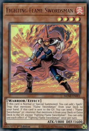 Fighting Flame Swordsman (MZMI-EN001) - Maze of Millennia 1st Edition Maze of Millennia Yugioh Single  Squirtle Squad Card Shop.