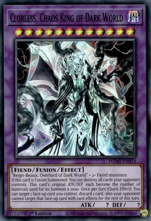 Clorless, Chaos King of Dark World (MZMI-EN014) - Maze of Millennia 1st Edition Maze of Millennia Yugioh Single  Squirtle Squad Card Shop.