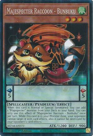 Majespecter Raccoon - Bunbuku (CR) (MZMI-EN072) - Maze of Millennia 1st Edition Maze of Millennia Yugioh Single  Squirtle Squad Card Shop.