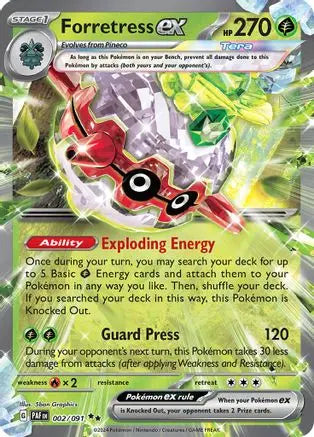 Forretress ex 002/091  - Holofoil SV Paldean Fates - Double Rare SV: Paldean Fates Pokemon Single  Squirtle Squad Card Shop.