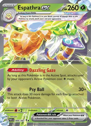 Espathra ex 006/091 – Paldean Fates – Holofoil Double Rare