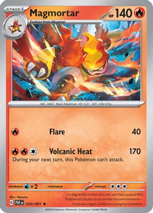 Magmortar 010  - Reverse Holofoil SV Paldean Fates - Rare SV: Paldean Fates Pokemon Single  Squirtle Squad Card Shop.