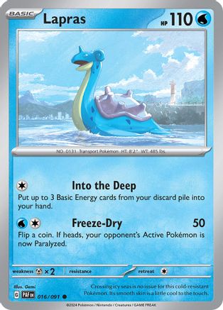 Lapras 016  - Reverse Holofoil SV Paldean Fates - Common SV: Paldean Fates Pokemon Single  Squirtle Squad Card Shop.