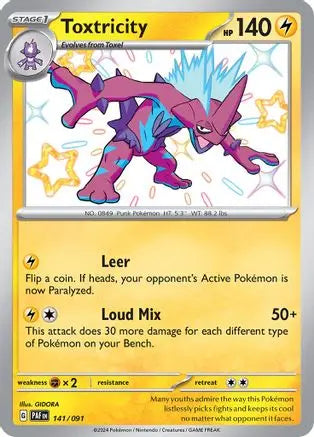 Toxtricity 141  - Holofoil SV Paldean Fates - Shiny Rare SV: Paldean Fates Pokemon Single  Squirtle Squad Card Shop.