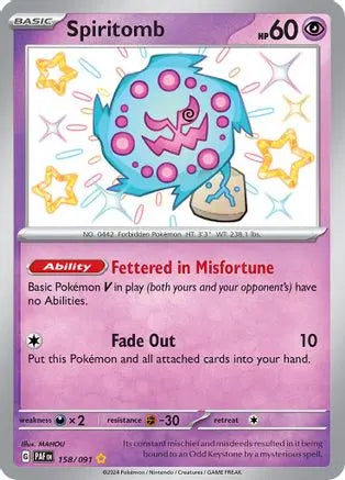 Spiritomb 158  - Holofoil SV Paldean Fates - Shiny Rare