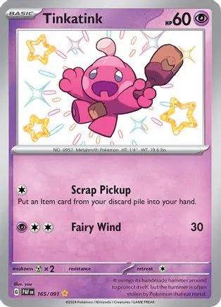 Tinkatink 165  - Holofoil SV Paldean Fates - Shiny Rare SV: Paldean Fates Pokemon Single  Squirtle Squad Card Shop.