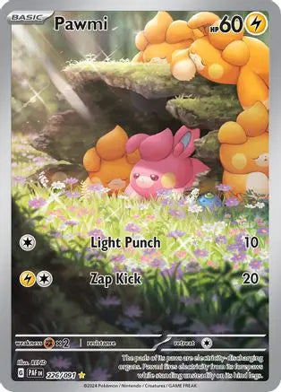 Pawmi 226/091  - Holofoil SV Paldean Fates - Illustration Rare SV: Paldean Fates Pokemon Single  Squirtle Squad Card Shop.