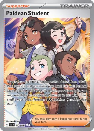 Paldean Student 231/091 - Holofoil Paldean Fates Ultra Rare - Pokémon TCG Card