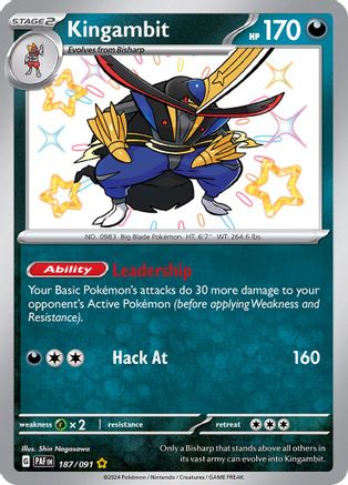 Kingambit 187  - Holofoil SV Paldean Fates - Shiny Rare SV: Paldean Fates Pokemon Single  Squirtle Squad Card Shop.