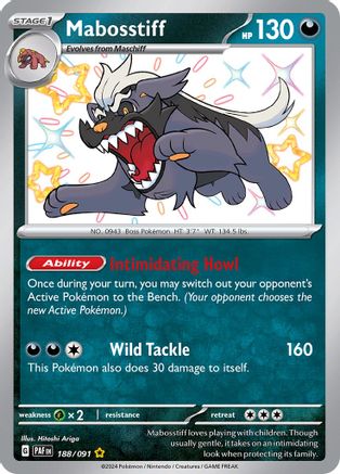 Mabosstiff 188/091  - Holofoil SV Paldean Fates - Shiny Rare SV: Paldean Fates Pokemon Single  Squirtle Squad Card Shop.