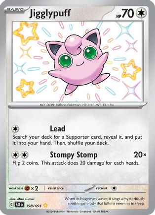 Jigglypuff 198  - Holofoil SV Paldean Fates - Shiny Rare SV: Paldean Fates Pokemon Single  Squirtle Squad Card Shop.