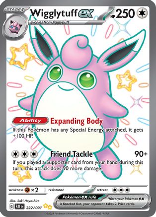 Wigglytuff ex 222/091 - Shiny Ultra Rare Paldean Fates - Pokémon TCG Card
