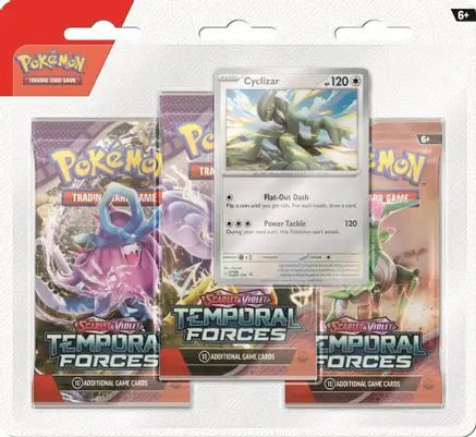 Temporal Forces 3 Pack Blister [Cyclizar] SV05: Temporal Forces Pokemon Sealed  Squirtle Squad Card Shop.