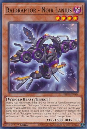 Raidraptor - Noir Lanius (PHNI-EN004) - Phantom Nightmare 1st Edition Phantom Nightmare Yugioh Single  Squirtle Squad Card Shop.