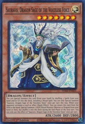 Sauravis, Dragon Sage of the Voiceless Voice (PHNI-EN021) - Phantom Nightmare 1st Edition Phantom Nightmare Yugioh Single  Squirtle Squad Card Shop.