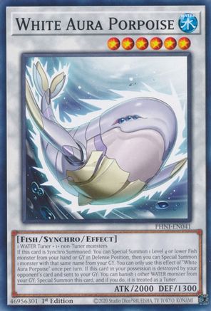 White Aura Porpoise (PHNI-EN041) - Phantom Nightmare 1st Edition Phantom Nightmare Yugioh Single  Squirtle Squad Card Shop.