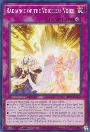 Radiance of the Voiceless Voice (PHNI-EN076) - Phantom Nightmare 1st Edition Phantom Nightmare Yugioh Single  Squirtle Squad Card Shop.