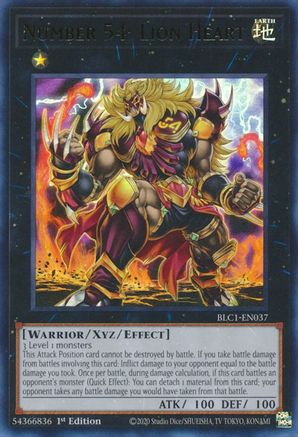 Number 54: Lion Heart (BLC1-EN037) - Battles of Legend: Chapter 1 1st Edition Battles of Legend: Chapter 1 Yugioh Single  Squirtle Squad Card Shop.