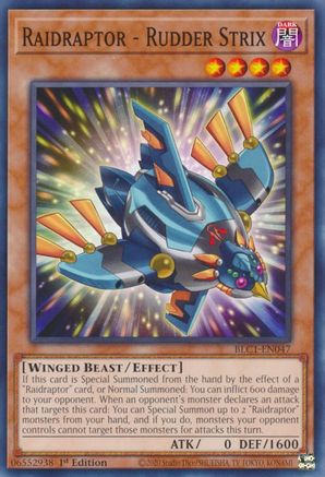 Raidraptor - Rudder Strix (BLC1-EN047) - Battles of Legend: Chapter 1 1st Edition Battles of Legend: Chapter 1 Yugioh Single  Squirtle Squad Card Shop.