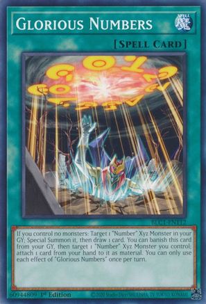 Glorious Numbers (BLC1-EN112) - Battles of Legend: Chapter 1 1st Edition Battles of Legend: Chapter 1 Yugioh Single  Squirtle Squad Card Shop.
