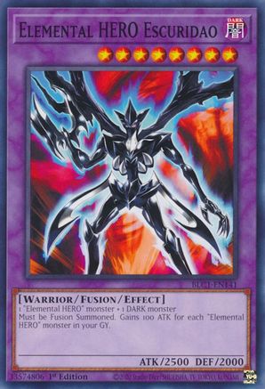 Elemental HERO Escuridao (BLC1-EN141) - Battles of Legend: Chapter 1 1st Edition Battles of Legend: Chapter 1 Yugioh Single  Squirtle Squad Card Shop.