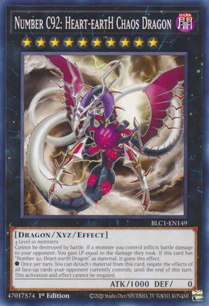 Number C92: Heart-eartH Chaos Dragon (BLC1-EN149) - Battles of Legend: Chapter 1 1st Edition Battles of Legend: Chapter 1 Yugioh Single  Squirtle Squad Card Shop.