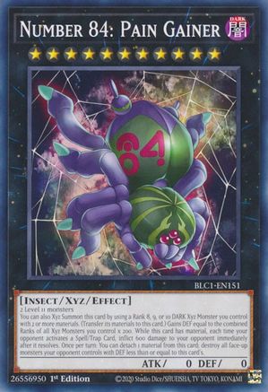 Number 84: Pain Gainer (BLC1-EN151) - Battles of Legend: Chapter 1 1st Edition Battles of Legend: Chapter 1 Yugioh Single  Squirtle Squad Card Shop.